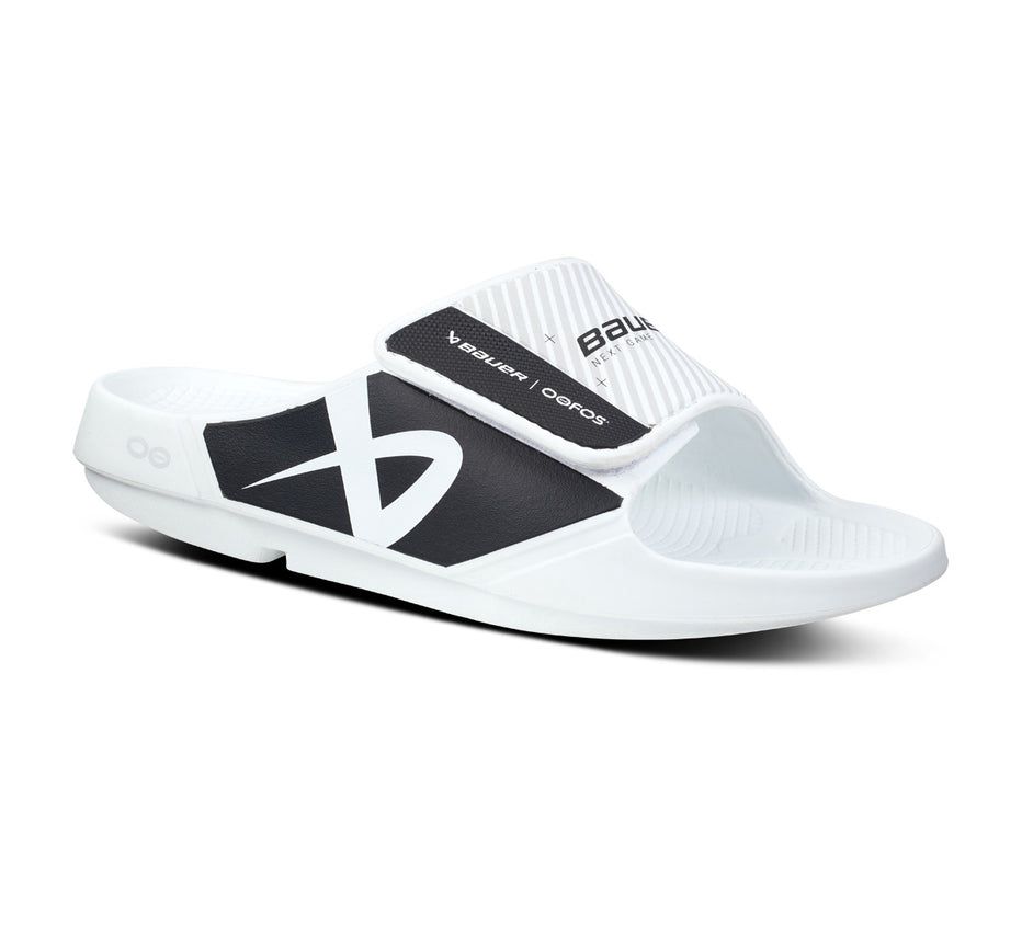 Oofos Men's Bauer Ooahh Sport Flex - Slide White / Black ( GZCPN-9875 )